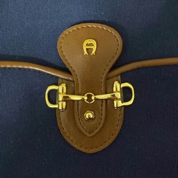 Vintage Etienne Aigner Blue Canvas Shoulder Bag - Picture 2 of 6